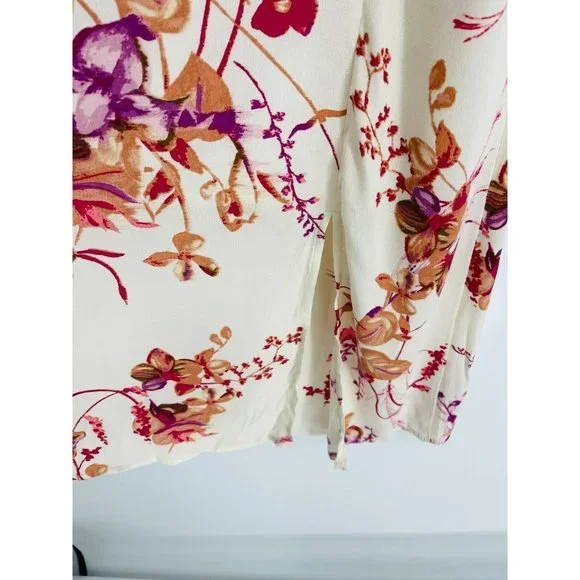 A New Day Womens Dress Size M Floral Short Cap Sleeve Pockets Cinched Waist NWT - Picture 4 of 8